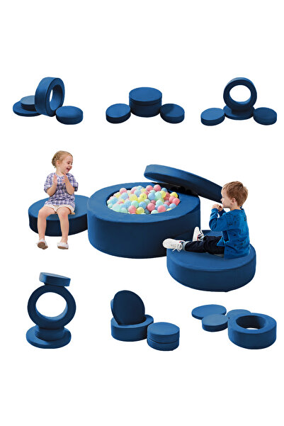 hibobi 4 قطع من مكعبات التسلق الإسفنجية مع حفرة كرات - أريكة لعب قابلة للتحويل للأطفال الصغار