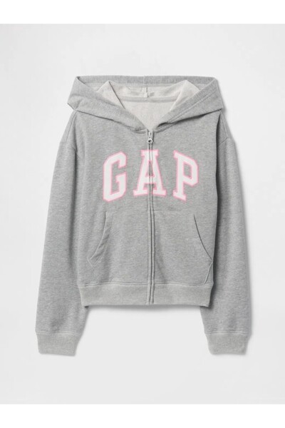 GAP Κορίτσι |   Φούτερ με φερμουάρ με χαλαρό λογότυπο