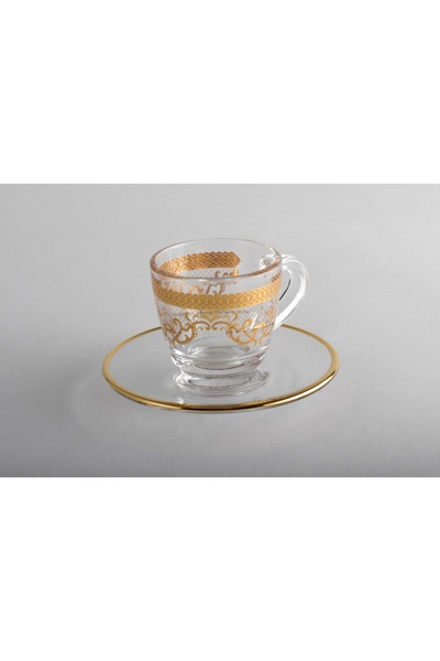 Dimlaj طقم قهوة ترينا جلاس CB/12-ذهبي