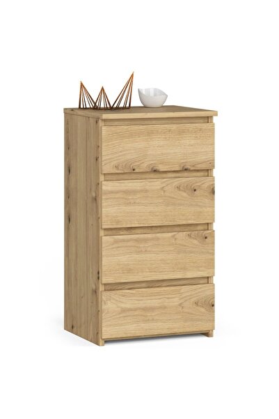 SERSIMO Comodă cu 4 sertare, PAL laminat 16 mm, 40x35x74 cm, stejar artizanal