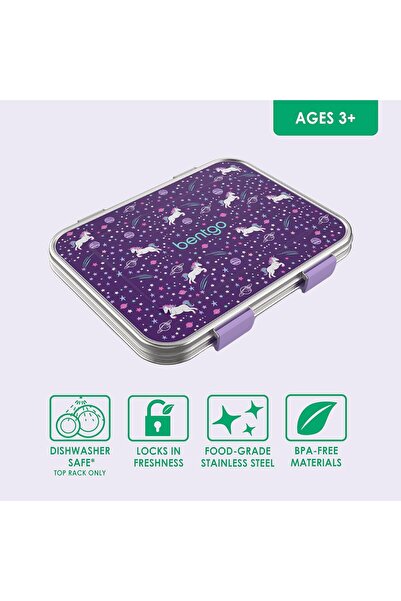 Bentgo - Kids Prints Lunchbox - Stainless Steel - Unicorn