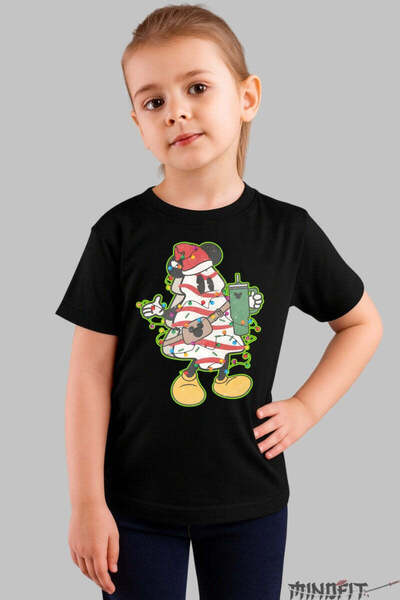 GILDAN Tricou De Craciun Copii Bradut Crazy Cu Soricel Party Fata