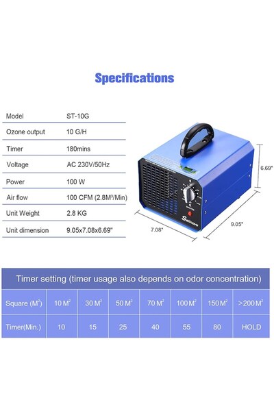Sailnovo Professional Ozone Generator 10,000 mg/h — Sterilization & Disinfection for Home, Office, Car, Boa