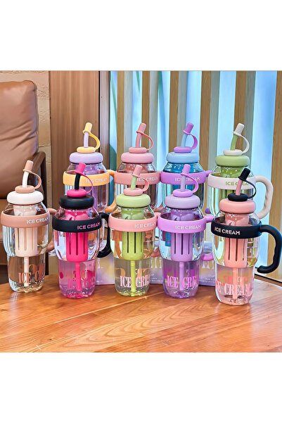 genric Plastic water bottle with a straw, 1200 ml capacity 00119