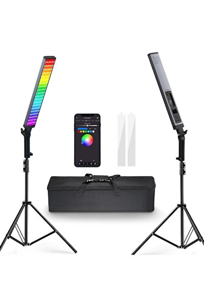 NEEWER Kit de iluminare continuă LED RGB cu 2 lumini video de studio, CRI95, ...