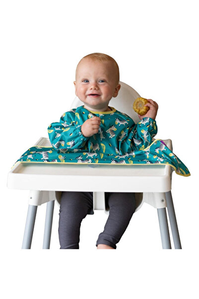 Tidy Tot Baveta cu maneci si ventuze - Zebre vesele