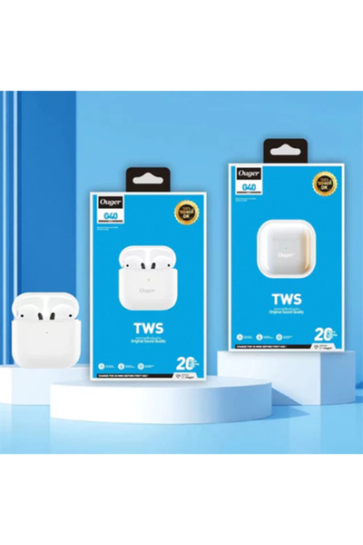 Generic Ouger G40 Wireless Earbuds, Clear Mic, Noise Cancel, 80h Standby, Bluetooth 5.3, Touch Control