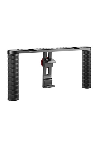 NEEWER Smartphone video rig with dual handles, 2 cold shoe mounts and multiple 1/4" threads (fits phones up