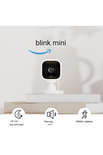 Blink Mini - Set of 2 WiFi indoor security cameras, 1080p HD, motion sensor, Alexa compatible, two-w