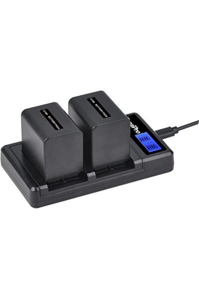 Durapro Комплект от 2 батерии NP-FV70 2500 mAh с двойно USB LCD зарядно за So...