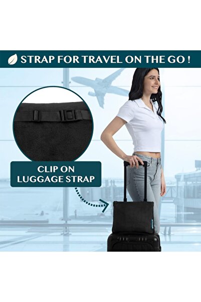 PAVILIA Travel Blanket & Pillow, 2-in-1 Microfleece, 60 x 43 (Black)