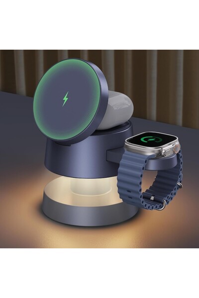 IVANKY 4-in-1 Magsafe Wireless Charging Station 22.5W with Night Light Adjustable Angle for iPhone, App