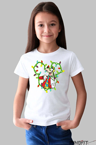 GILDAN Tricou De Craciun Copii Goofy In Ghirlanda Vesela Fata