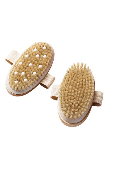 NO BRAND Natural exfoliating body brush made of boar bristles – dry massage & skin care