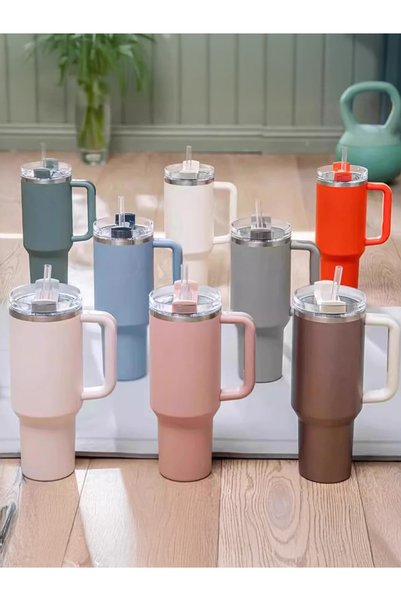 Kelira 6-Piece Straws 40 oz 1.18L and 30 oz 0.89L Compatible Straw Thermos Mug Water Bottle Replacement Straw Can Be Cut