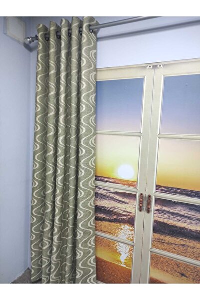 Evcimenhome New Product Lined Rustic Curtain with Eyelets Metal Ring 170Cmx230Cm