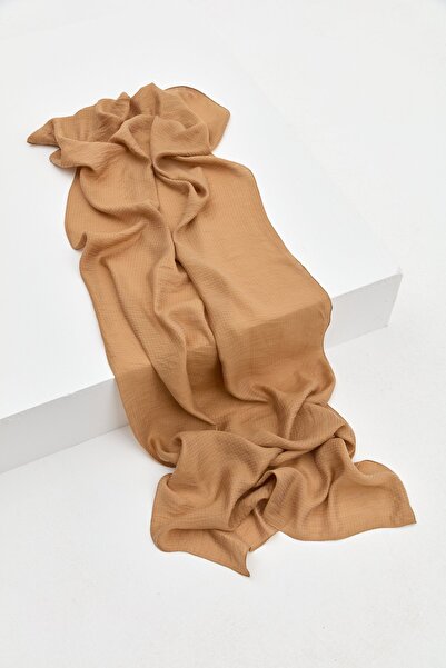 Nihan Tuğba Kazayağı Desen Şal Camel