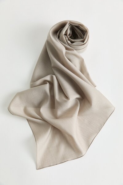 Nihan Keten Efektli Natural Eşarp Taş