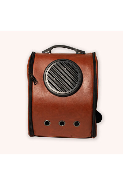 PisiMall Sarsaila eco-leather backpack for pets, brown, 40x31x22.5 cm