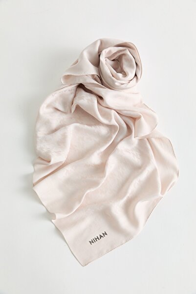 Nihan Desenli Lyocell Eşarp Bej