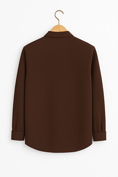 mavisima erkek giyimi Чоловіча сорочка Slim Fit з кавовим принтом – Новий сезон