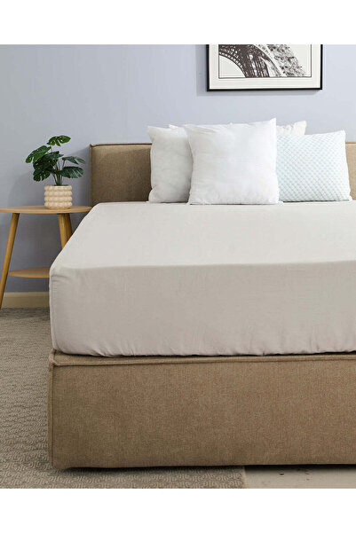 REDTAG Ivory Cotton Fitted Sheet (Super King Size)