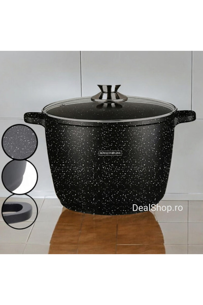 dealshopromania Oală marmorată de 10,2 litri 28 cm Royalty Line RL-AD28 Gătește sănătos