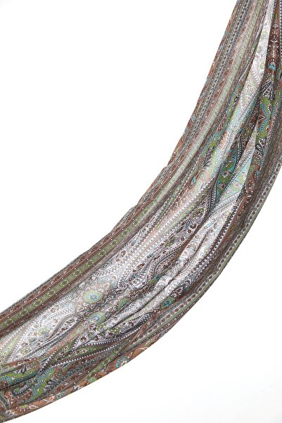 Nihan Desenli Soft Şal Açık Kahve