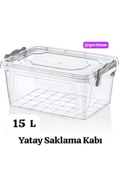 ÇEÇEN HOME (2 Adet) Şeffaf Kilitli Mutfak Eşya Gıda Yatay Saklama Düzenleme K...