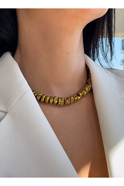Alnis Atelier Hematit Gold Kadın Kolye