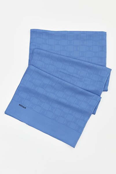 Nihan Logo Desen Şal İndigo