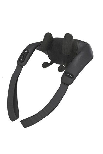 Green Lion جهاز تدليك الرقبة والكتف 4D القابل لإعادة الشحن مع الحرارة - أسود