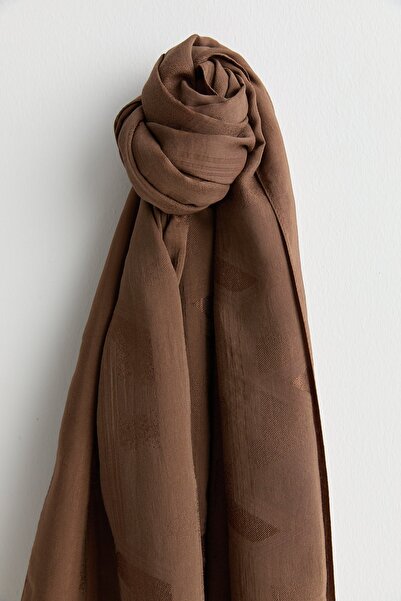 Nihan Desenli Pamuk Naia Lyocell Şal Sütlü Kahve