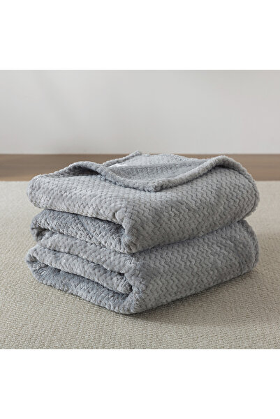 KARLEEN Decor Jacquard Blanket Plush Grey