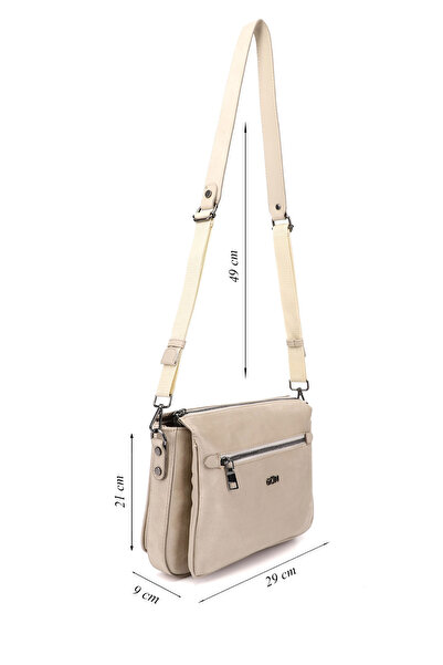 GÖNDERİ(R) Women's Beige Suede Long Strap Shoulder Bag