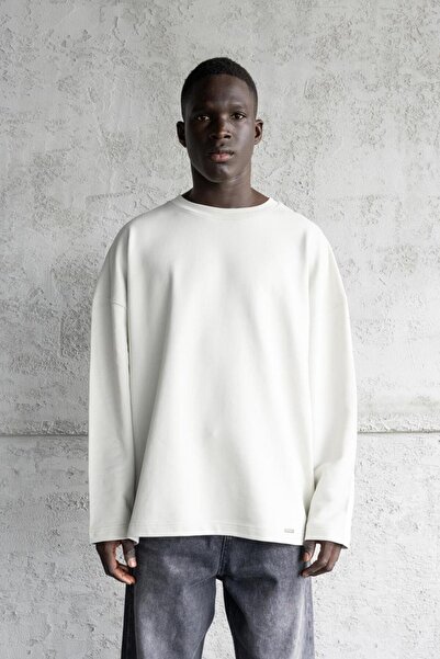 Machinist Ανδρικό μακρυμάνικο μπλουζάκι με αφηρημένο στάμπα, Space Grey