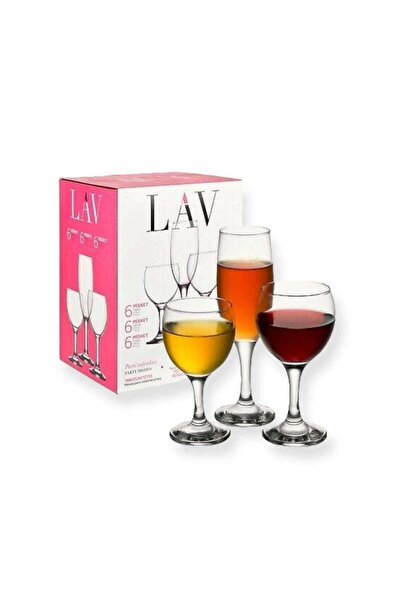 dealshopromania Set de 18 pahare de vin și șampanie 190 ml 260 ml 210 ml LAV ...