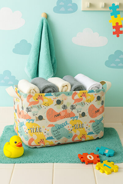 HomyJRs Snail Patterned Multi-Purpose Cabinet Organizer Decorative Rectangular Organizer Basket 30 X 22 X 18