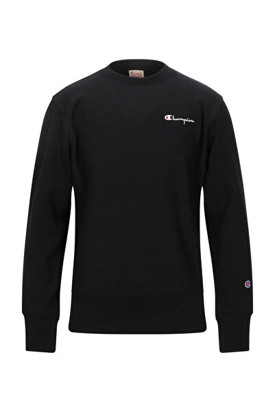Champion Ανδρικό μαύρο βαμβακερό φούτερ - Μέγεθος XS
