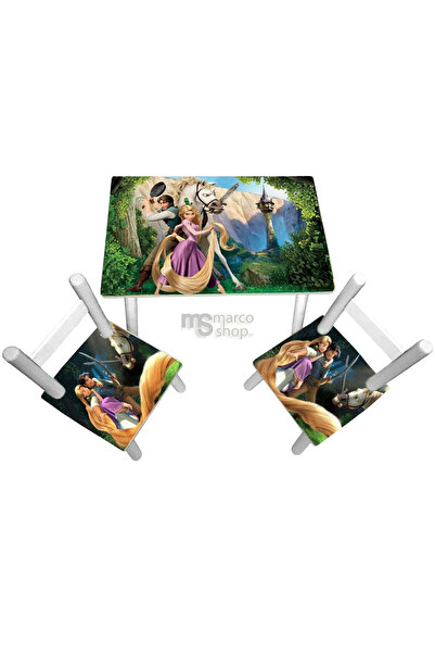 Marcoshop Masă pentru copii cu 2 scaune Rapunzel