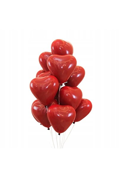 zola Set of 100 heart-shaped balloons, Valentine's Day, 30 cm, red