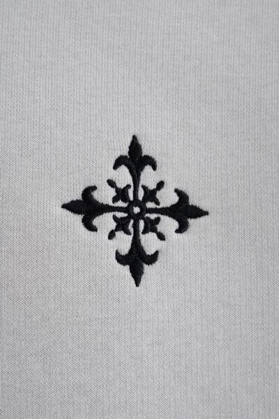 Machinist Ανδρικό φούτερ με κεντητικό σχέδιο επένδυση fleece με κουκούλα Space Grey