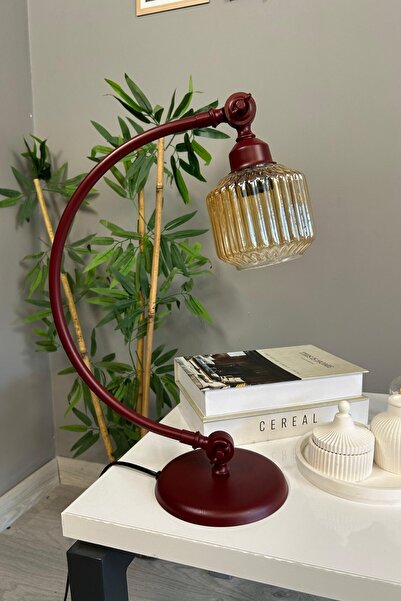 Bamyum Jerno Bal Rengi Cam Vişne Kuğu Gövde Masa Lambası Dekoratif Masaüstü Aydınlatma Yatak Odası Başucu