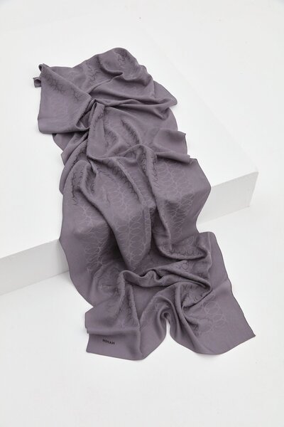 Nihan Jakar Pamuk Lyocell Şal Vizon