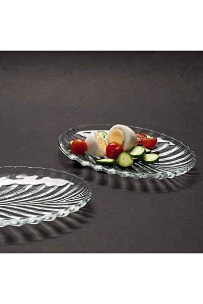 dealshopromania Set de 6 farfurii de sticlă, model frunze, 20 cm, eleganță și...