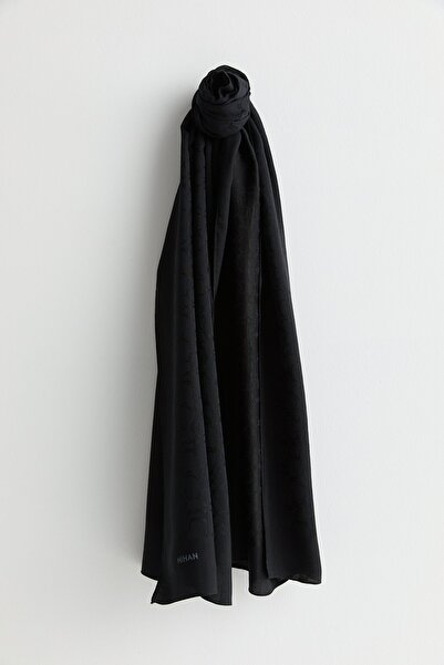 Nihan Desenli Pamuk Naia Lyocell Şal Siyah