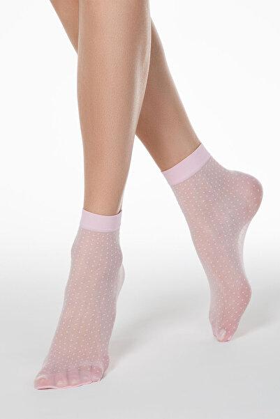 Conte Elegant Thin polyamide socks with polka dot pattern, Fantasy 16127 - Li...
