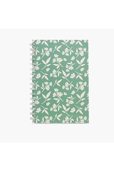 Lifestyle دفتر ملاحظات حلزوني بطبعة زهور