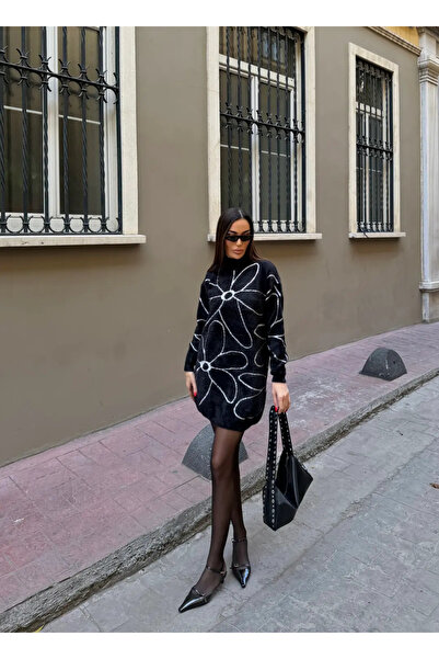 Kienor Yeni Sezon Kadın Çiçek Desenli Yumuşak Dokulu Mini Elbise