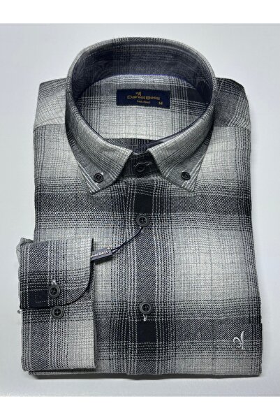 Daniel Bessi Κλασικό ανδρικό πουκάμισο με μακρυμάνικο κανονικό τύπο με καρό τσέπες GML-500